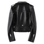 Women’s Black Biker Celebrity Style Leather Jacket 1