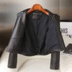 Women’s Black Biker Motorcycle Rider Leather Jacket 1