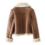 Women’s Brown Aviator Bomber Leather Jacket 1