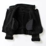 Women’s Black Shearling Faux Fur Leather Jacket 1